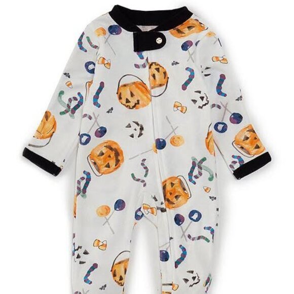 Burt's Bees Baby Long Sleeve Trick Or Treats Footed Coverall, Size 0/3 Month. - Picture 1 of 3